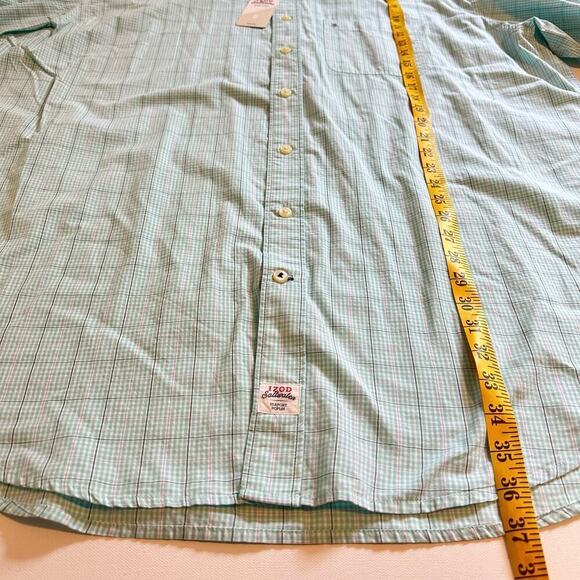 NWT Izod Seaport Aqua Sky Poplin Button Down 2XL - Picture 5 of 8